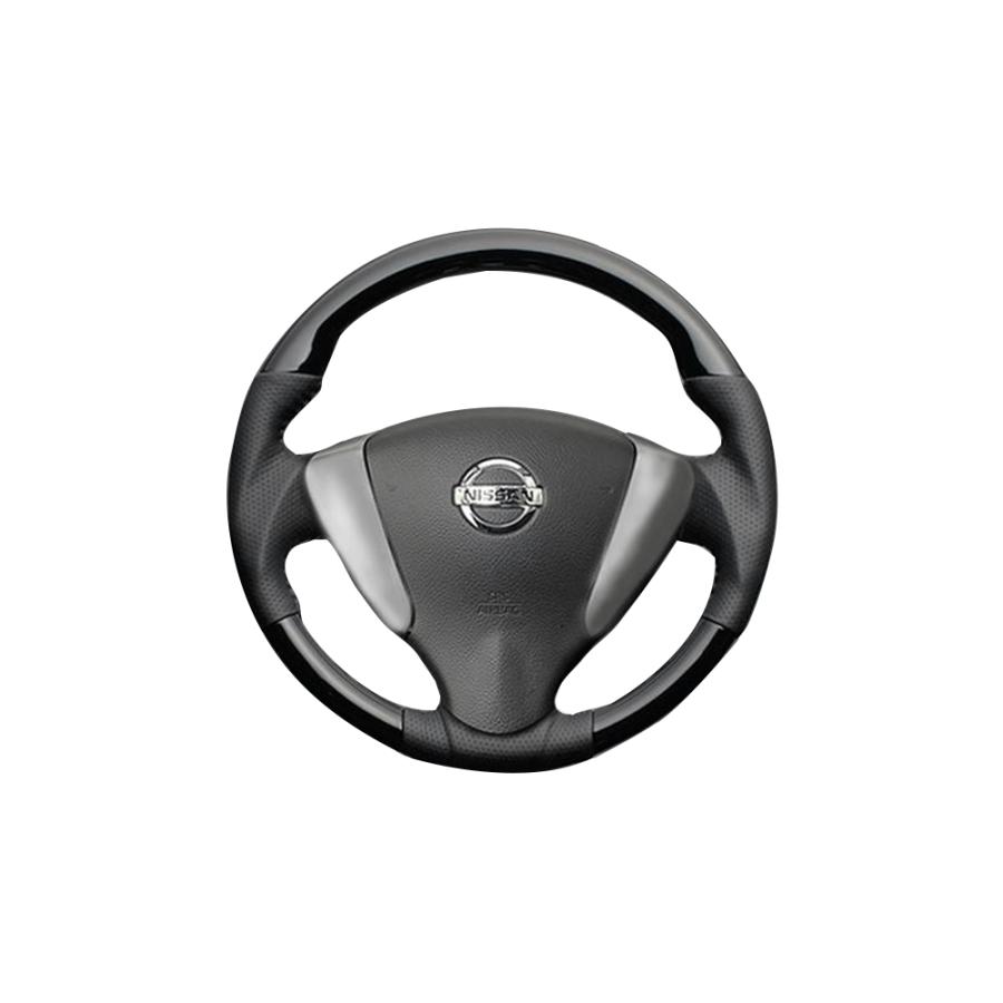 キャラバンNV350 中期用 E26 FEGGARI LUNA ピアノブラック ピアノブラック) ガングリップ ウッド×パンチング 本皮調 レザー