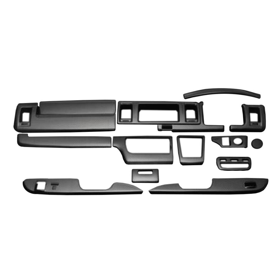 綾織カーボン調) 14ピース 3D立体インテリアパネル ハイエース