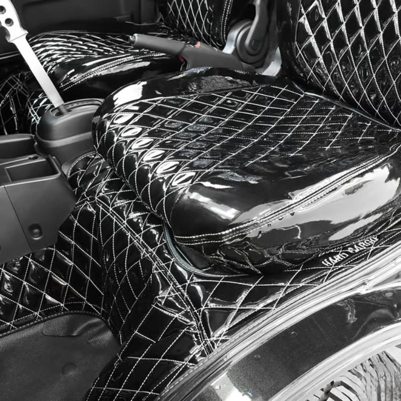 バイク用 カスタムシート エナメル調 ダイヤステッチ ダイヤステッチ (エナメルタイプ) シートカバー 左右セット ハイゼット