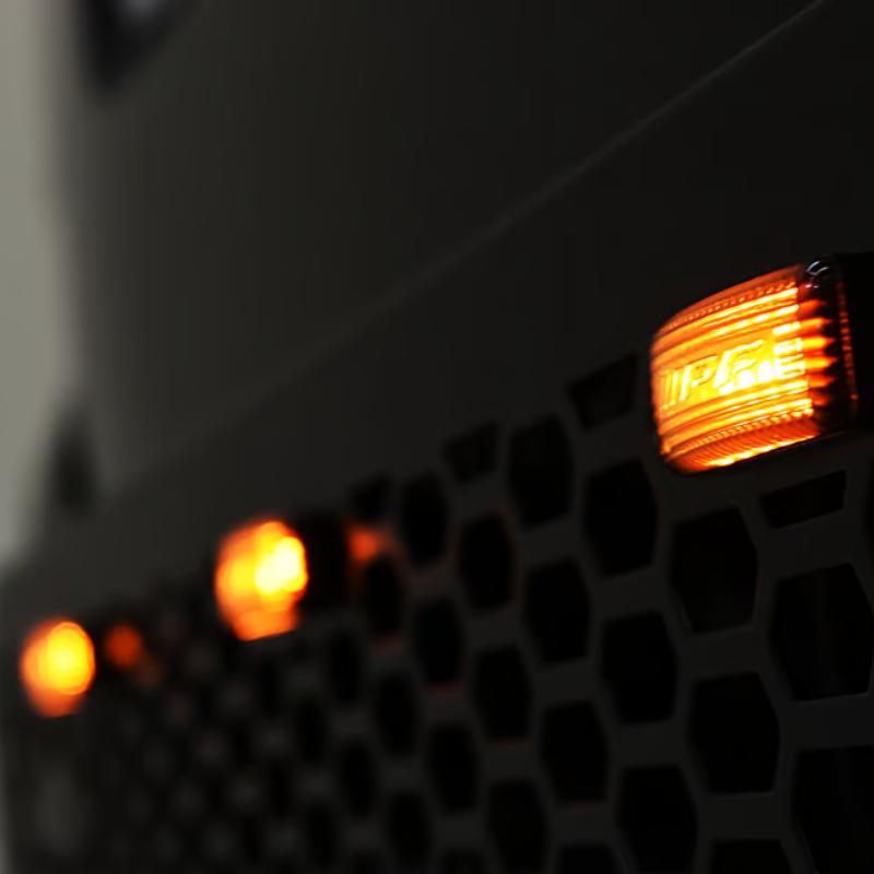 タフ仕様 フロントグリル (ブラック塗装 スモークアンバーLED) LED