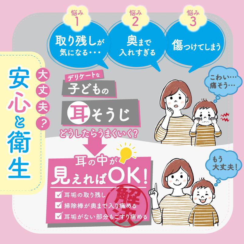 耳かき みみかき 耳そうじ ライト ピンセット 光る耳かき 子供 赤ちゃん 大人 LED 安心｜yours-ja｜02