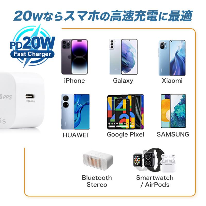 iPhone 急速充電器 20W PD充電器 アイホン ipad Android Nintendo アンドロイド スマホ｜yours-ja｜14