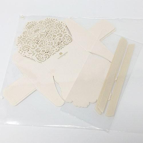 ギフトボックス ラッピング ギフト用 プレゼント 箱 ケース レース柄 リボン付き 10個セット |  | 05