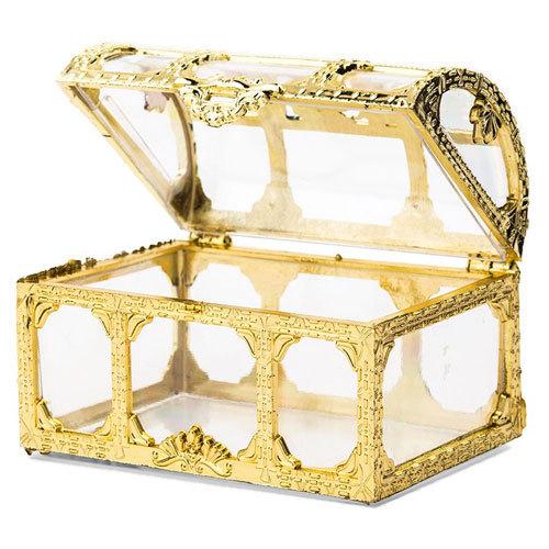 プラスチック容器 宝箱 お菓子入れ ゴールド 2個セット | 