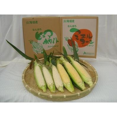 北海道物産 北海道特産 【北海道産】【朝取り】元祖南幌ピュアホワイト＆あまいんです各5本(L〜2L)（4kg前後）：【北海道_野菜】 | 