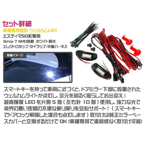 50系 エスティマ ACR5# GSR5# LED ウェルカムライト SMD ホワイ