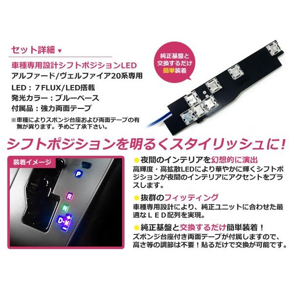 シフトポジションLED アルファード/ヴェルファイア ANH20系/GGH2# H20