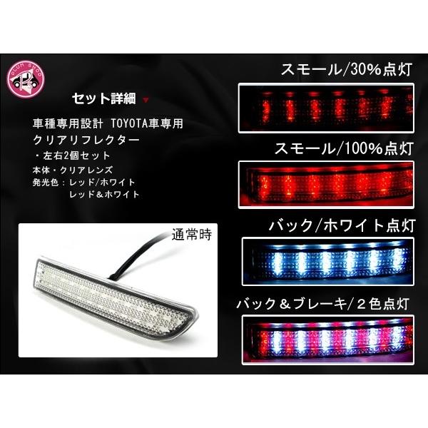 LEDリフレクター クリア ヴァンガード 33系 78発 左右セット リア 反射