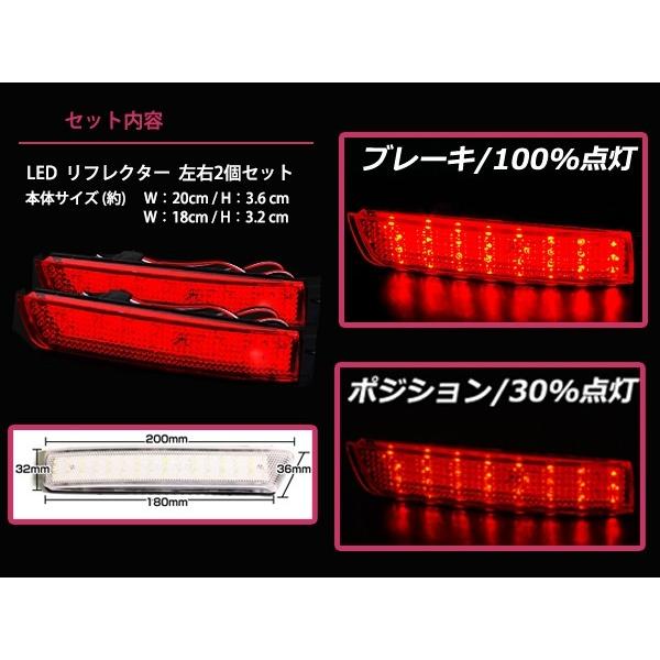 LEDリフレクター レッド バモス HM1 HM2 後期 左右セット リア 反射板