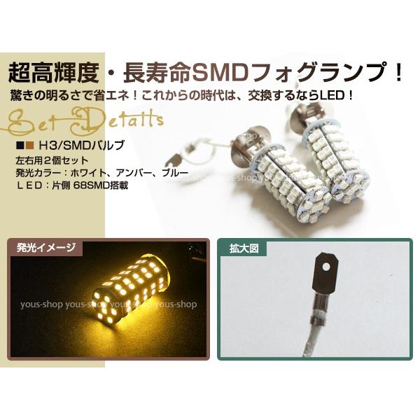日産 ローレル 後期 H11.8〜H14.8 C35 H3 LEDバルブ フォグランプ 68連