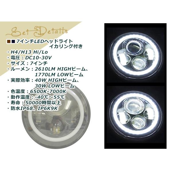 LED 7インチ ファイバー イカリング ヘッドライト エンジェル LED 7インチ ファイバー イカリング ヘッドライト エンジェル