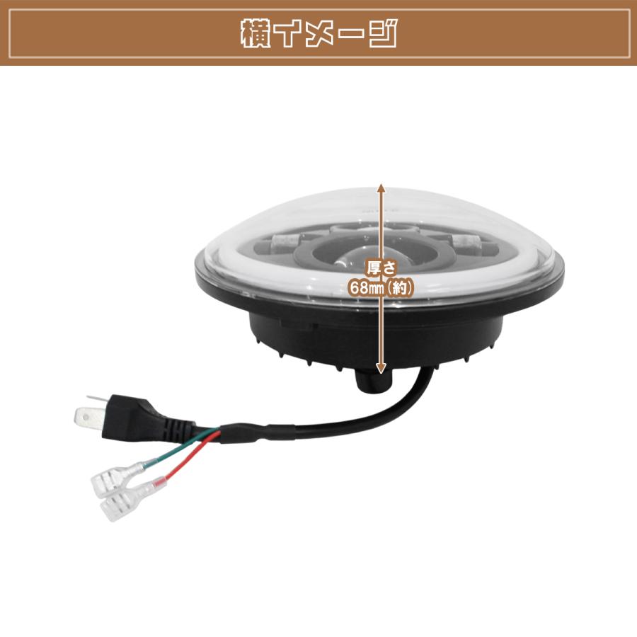 LED 7インチ 丸型 ファイバー イカリング ヘッドライト エンジェル