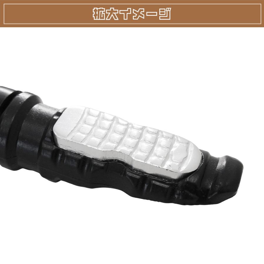 汎用 アルミ製 タンデムステップ リアステップ ブラック/シルバー 左右