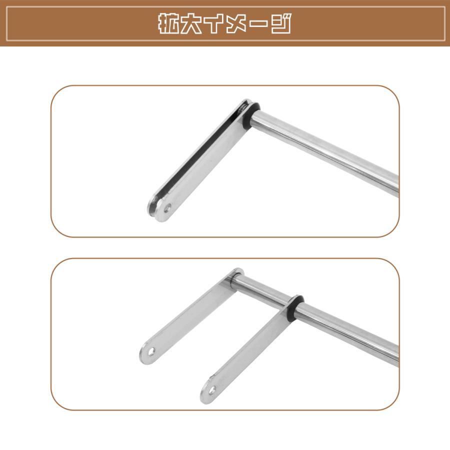 旗棒 600mm ステン球付き バンパーポール 2本 シルバー 取付幅を調整