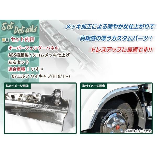 新品 いすゞ 07エルフ ハイキャブ用 メッキ ドア オーバーフェンダー