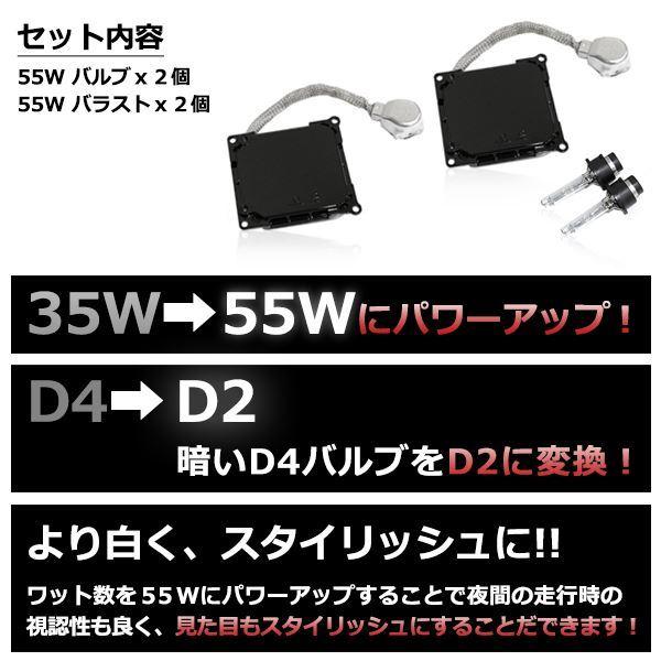 D4S→D2変換 35W→55W化 純正交換 パワーアップ バラスト HIDキット