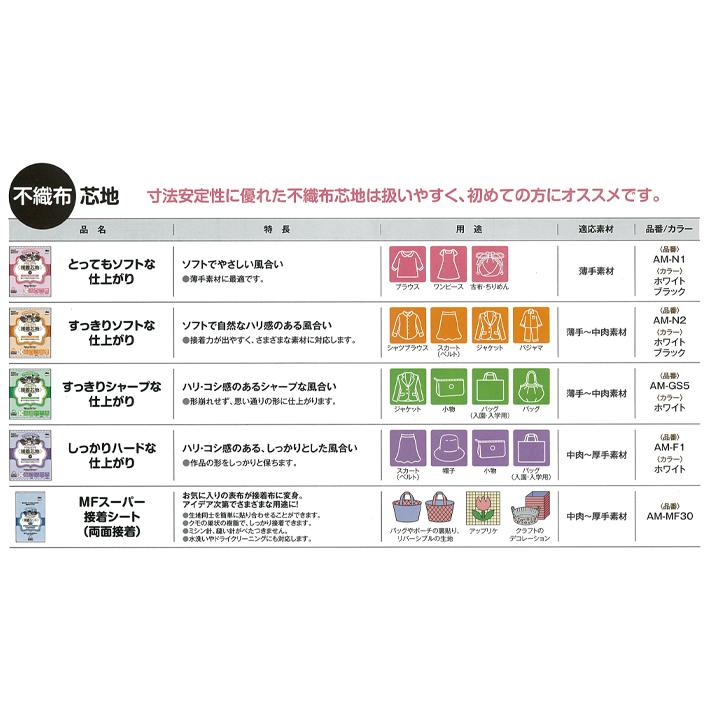 バイリーン 不織布芯地 スーパーソフト 90cmx70cm 白 AM-N1｜yousaihoriuchi｜03