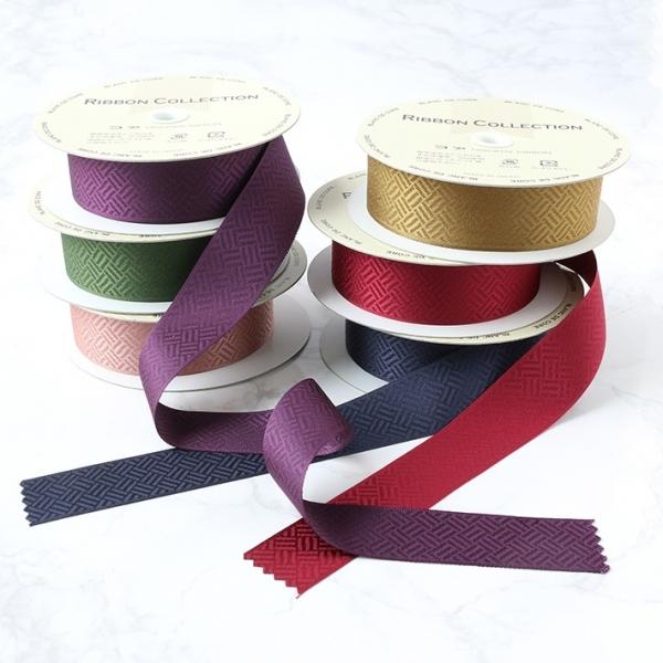 小西リボン 和柄リボン 紗綾柄 幅36mm/5m巻 KR7100-36 : 洋裁・手芸