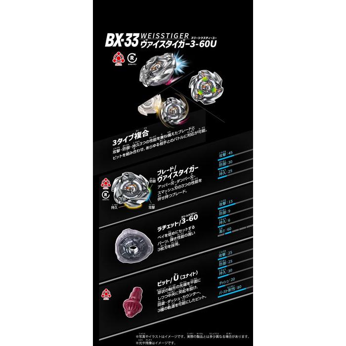 ベイブレードX BEYBLADE X BX-33 ヴァイスタイガー3-60U ベイブレードX BEYBLADE X BX-33 ヴァイスタイガー3-60U