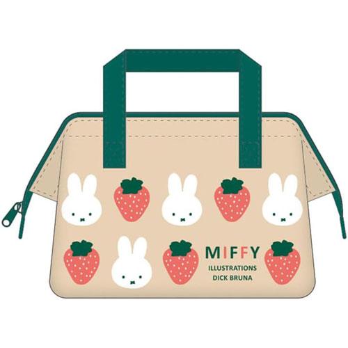 miffy ミッフィー 保冷 保温 がま口型ランチバッグ お弁当袋 いちご柄