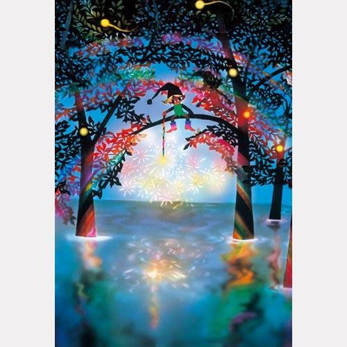 藤城清治　版画　線香花火 Yahoo!オークション - 【真作保証】藤城清治 「線香花火」ジクレー版画