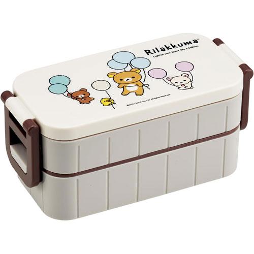 リラックマ ふわっと風船 お弁当箱 抗菌 箸付き 2段タイトランチ