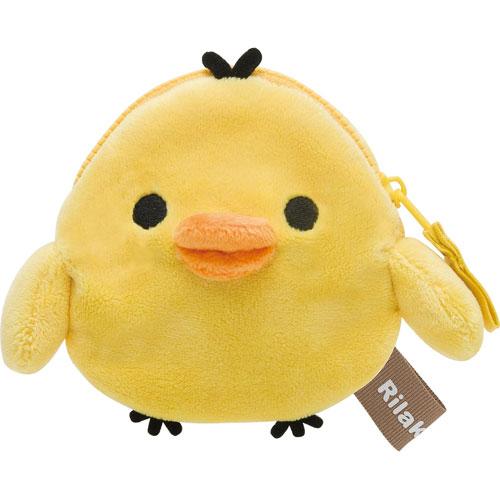 ぬいぐるみ Rii リラックマ ぬいぐるみ生地 顔型コインケース キイロイトリ