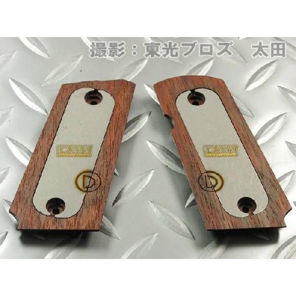 CAW 東京マルイ デトニクス用 木製グリップ フルチェッカー : ユウセイ