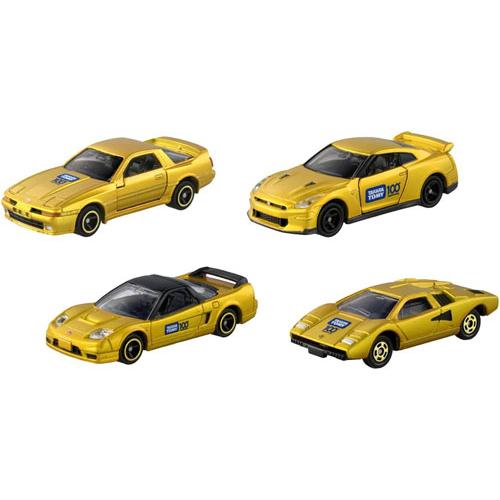 送料無料 タカラトミー100周年記念 トミカセット ゴールドトミカ4種+