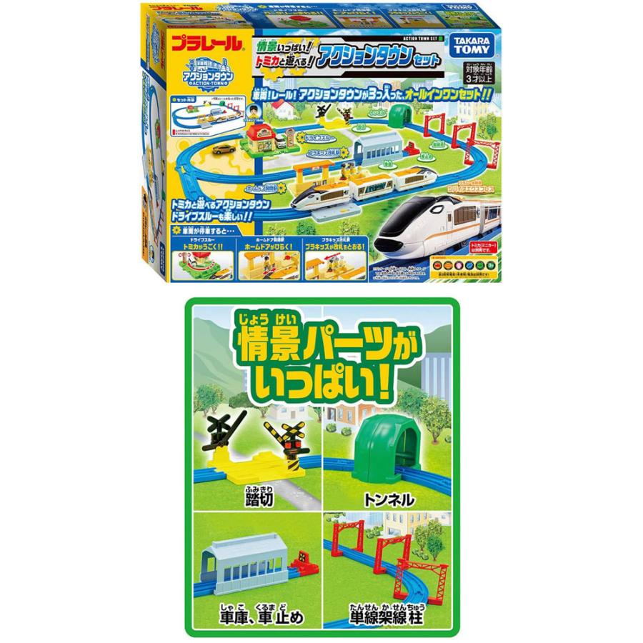 送料無料 プラレール 情景いっぱい!トミカと遊べる!アクションタウン