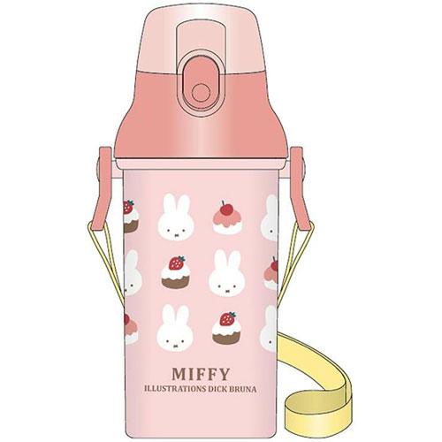 送料無料 miffy ミッフィー 水筒 直飲みワンタッチボトル ケーキ柄 480ml BW25-13