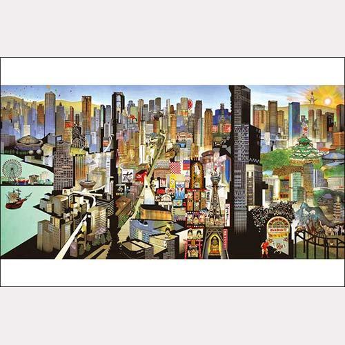 送料無料 ジグソーパズル 1000ピース 藤城清治 日本一大阪人パノラマ