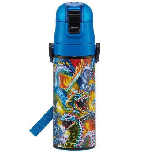 新品 最強王図鑑 ステンレスボトル 水筒 470ml 送料無料 最強王図鑑 水筒 ロック付きワンプッシュダイレクト