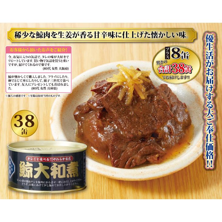 くじら クジラ 鯨肉 クジラ肉 38缶 鯨大和煮缶詰30缶+8缶 合計38缶