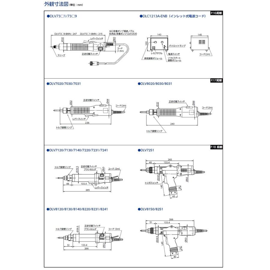 リニューアル デルボ 日東工器 小ねじ用電動ドライバー DLV7231-EJN トランスレス・ACタイプ レバースタート式 ストレートタイプ インボイス制度対象適格請求書発行事業者