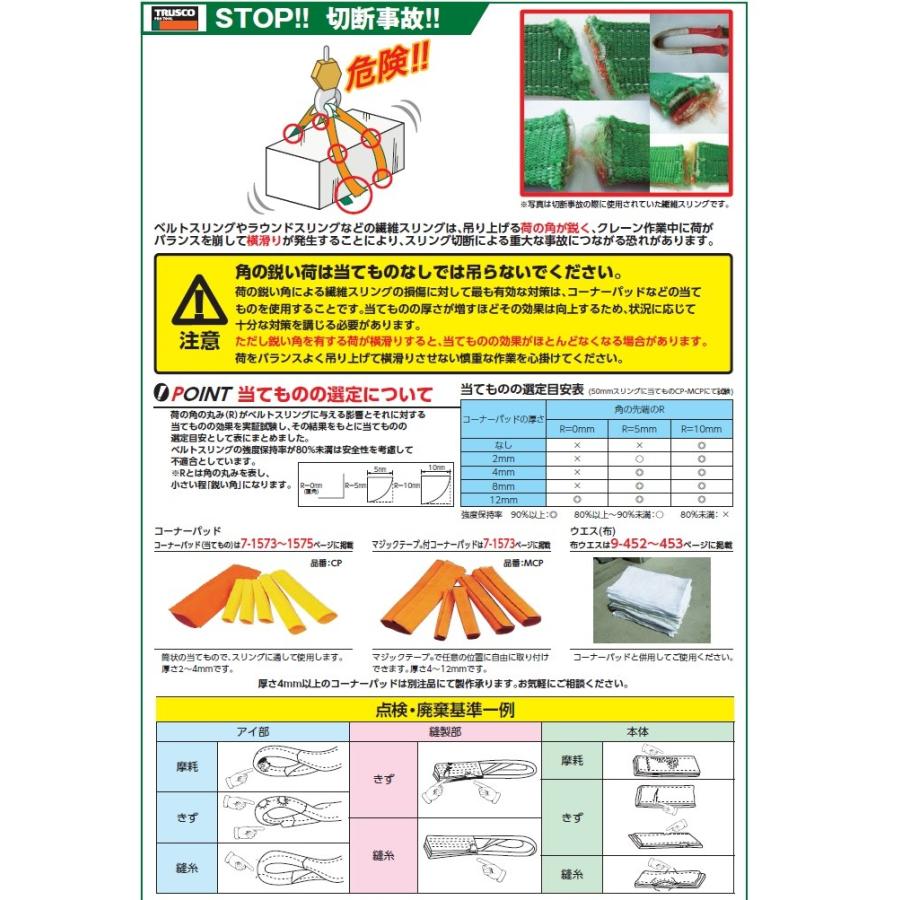 玉掛け ナイロンスリング トラスコ ベルトスリング(JIS3等級・両端アイ形) G25-05（0.5M) 0.8T用 インボイス制度対象適格請求書発行事業者｜yousetsuichiba｜03