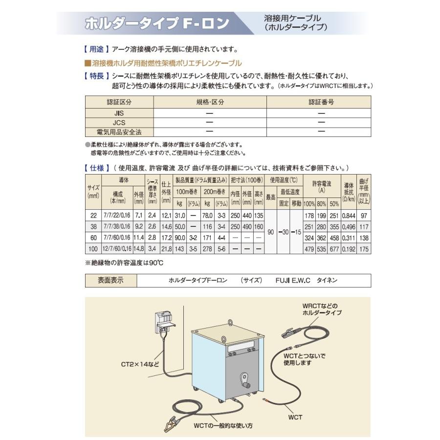 富士電線 溶接用電源ケーブル キャプタイヤケーブル ホルダー 富士電線 溶接用電源ケーブル キャプタイヤケーブル ホルダー