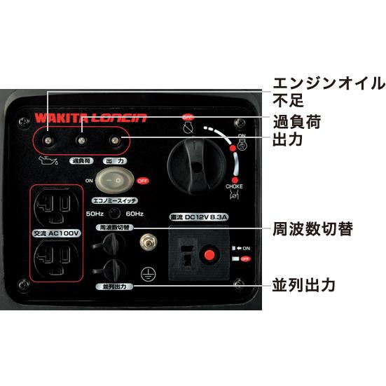 ワキタ HPG1600i2 インバーター発電機 1.6kVA 100V 16A 80cc ガソリン 
