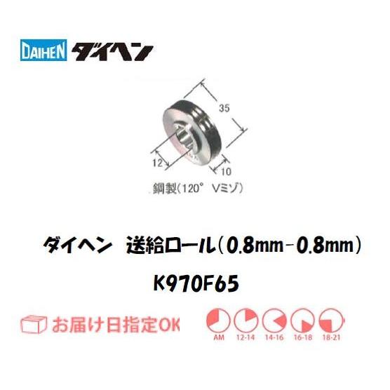 ダイヘン アルミワイヤ用送給ロール(0.8mm-0.8mm) K970F65 ダイヘン アルミワイヤ用送給ロール(0.8mm-0.8mm) K970F65