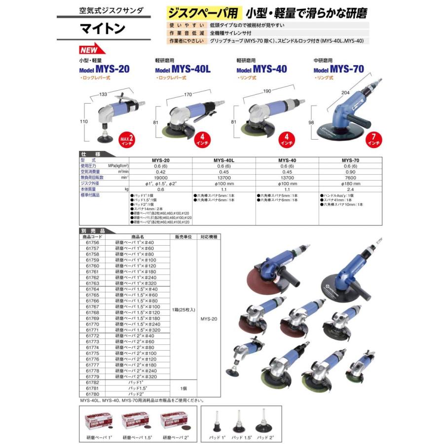 ♭♭NITTO 空気式サンダー マイトン MYTON MYS-40 ブルー ♭♭NITTO 空気式サンダー マイトン MYTON MYS-40 ブルー