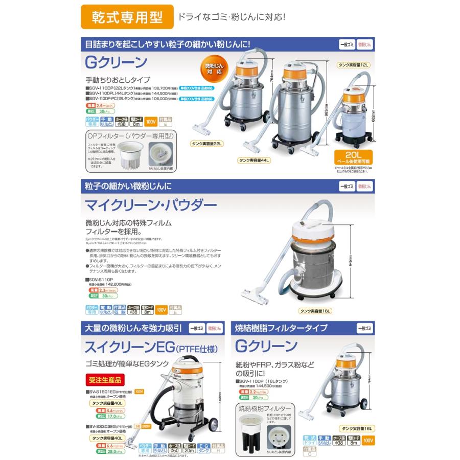 スイデン(Suiden) Gクリーン 微粉じん対応 SGV-110DP-PC SGV-110A-PC