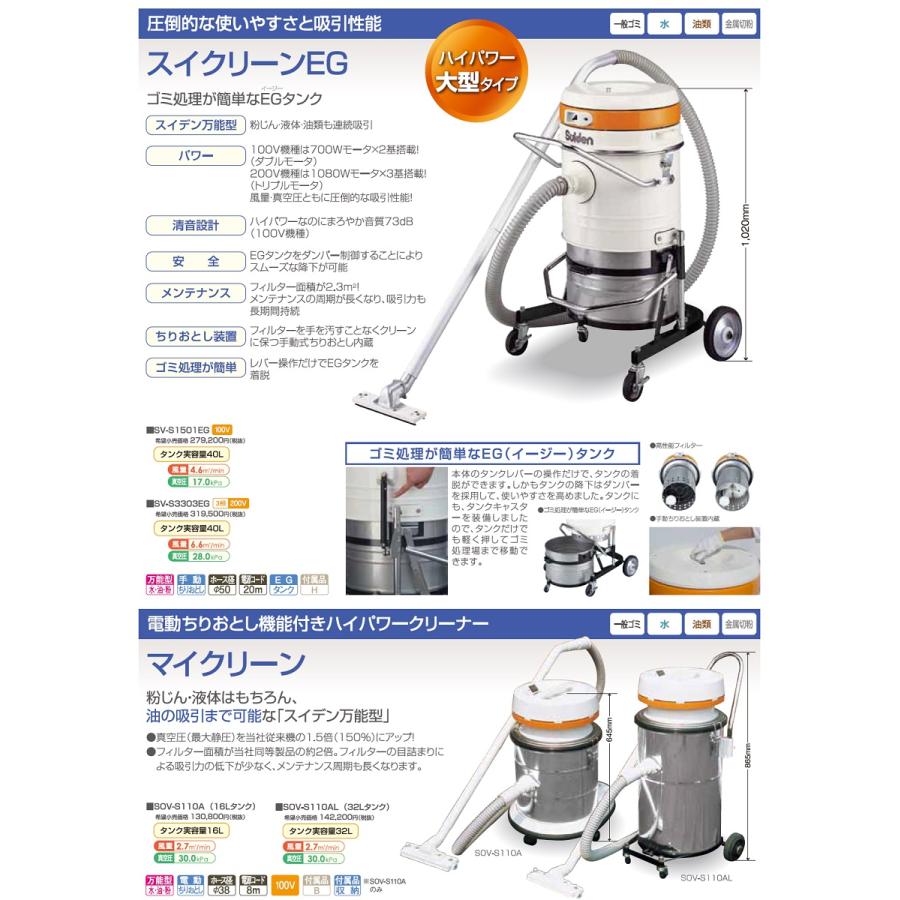 スイデン 万能型掃除機 SV-S3303EG 業務用 乾湿両用 集塵機 3相200V
