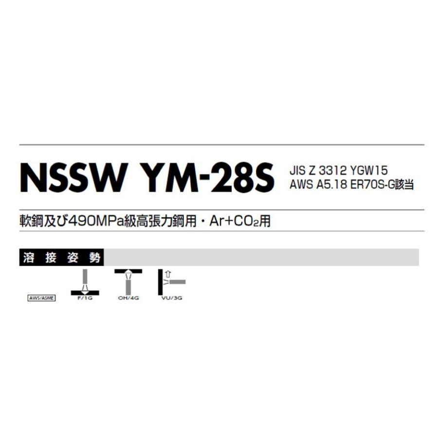 溶接ワイヤー 半自動溶接 混合ガス用 YGW15 日鉄住金 ソリッド溶接