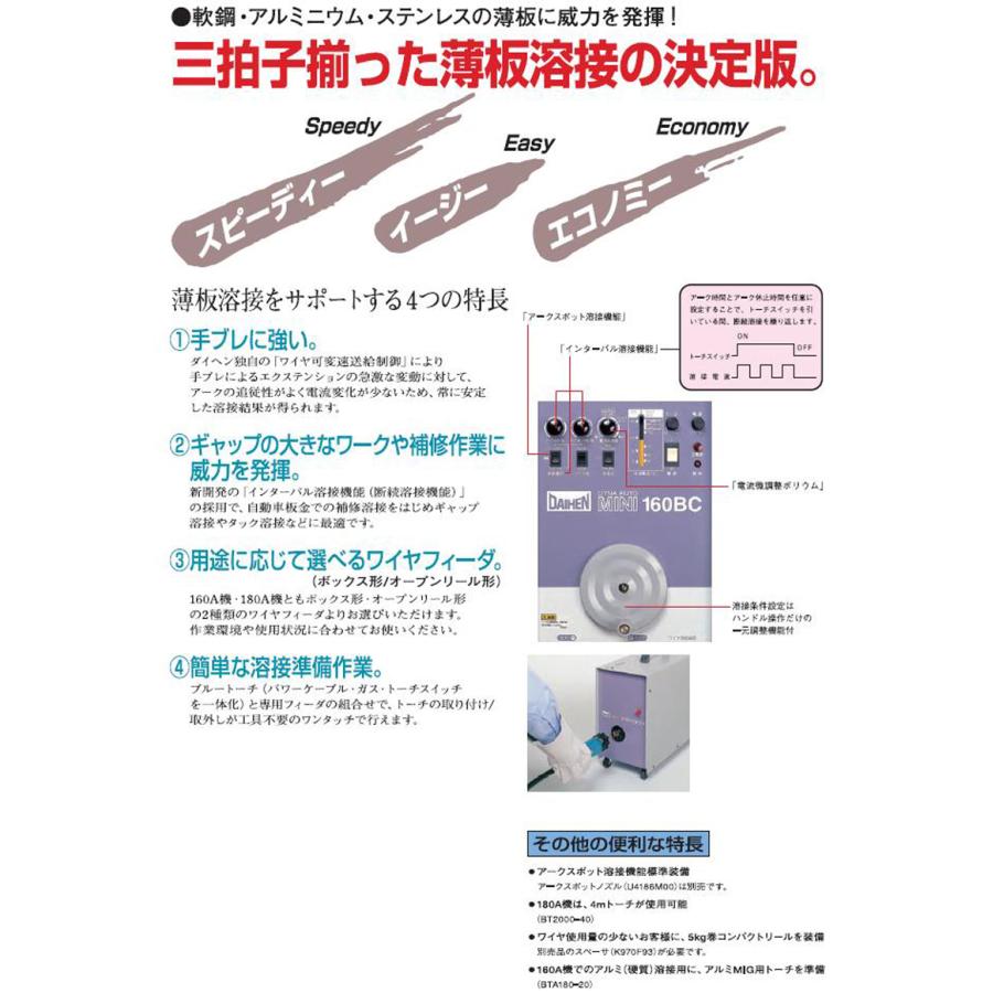 ダイヘン CO2 MAG 半自動溶接機 DynaAuto Mini180 動作チェック済 中古品（D3663kxxY) ダイヘンダイナオートミニ180BC・CO2/MAG自動溶接機 - 溶接用品プロ