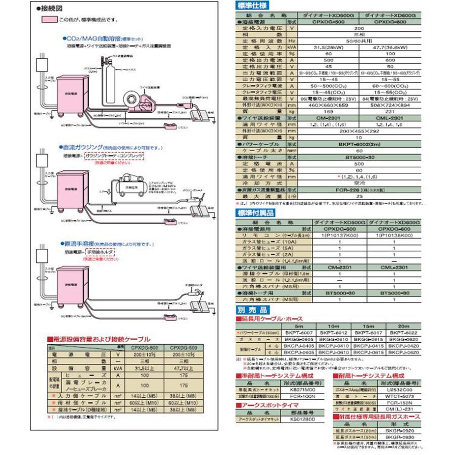 半自動溶接機 ダイナオート XD500G 10m延長付 【ダイヘン 半自動溶接機 ダイナオート XD500G 10m延長付 【ダイヘン