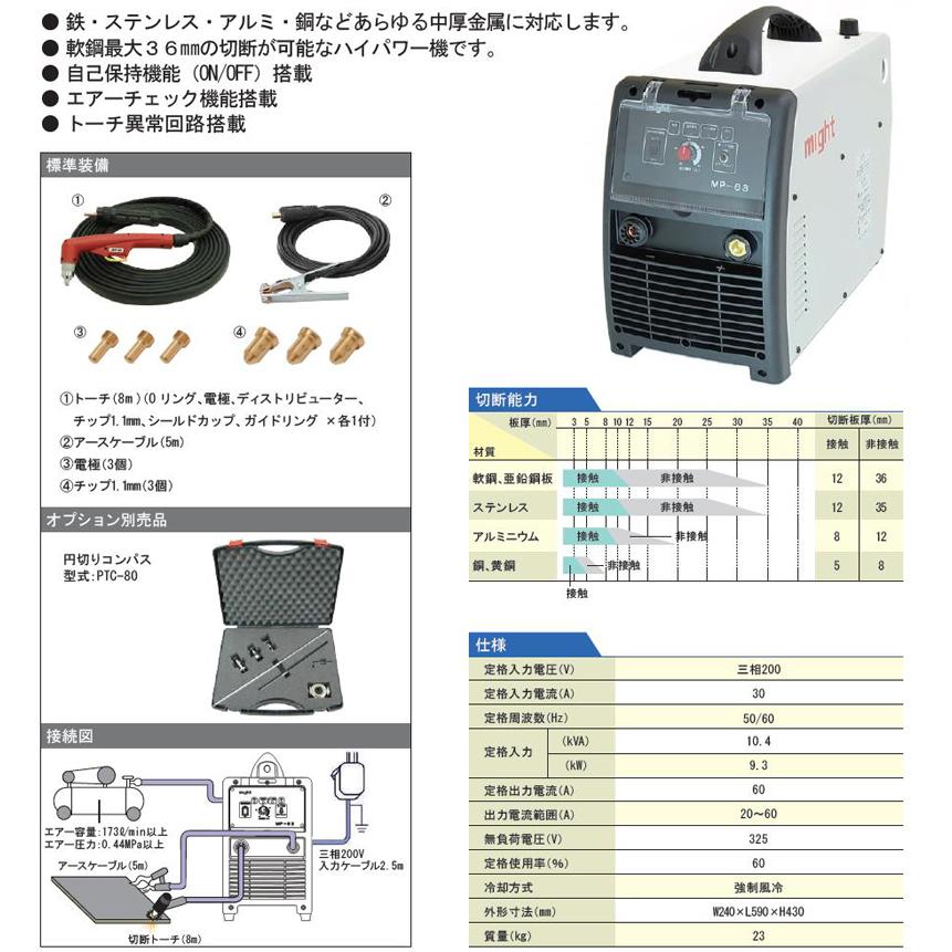 エアープラズマ切断機　ＭＰ−６３　【マイト工業】【送料無料】【代引不可】｜yousetukizai｜02