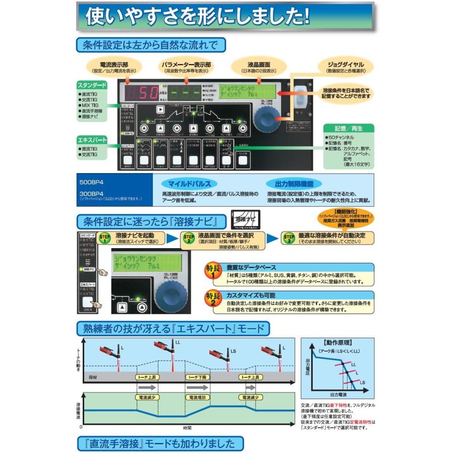 TIG溶接機 YC−300BP4 （水冷8m）フルデジタル 交流/直流 