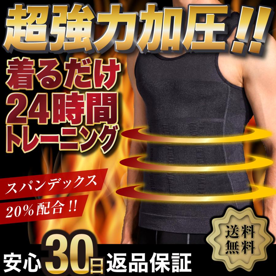加圧シャツ メンズ 加圧インナー 夏用 レディース タンクトップ sサイズ 夏用 効果 半袖 着圧 筋トレ 強力 トップス ノースリーブ ダイエット（Yahoo!・youshopサポーター）
