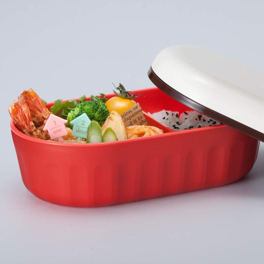 ナカノ 弁当箱 猫 1段 仕切付き ランチベルト付き ホワイト 容量600ml ルナシャトン 電子レンジ可 MM-432 | 中野製薬 | 05