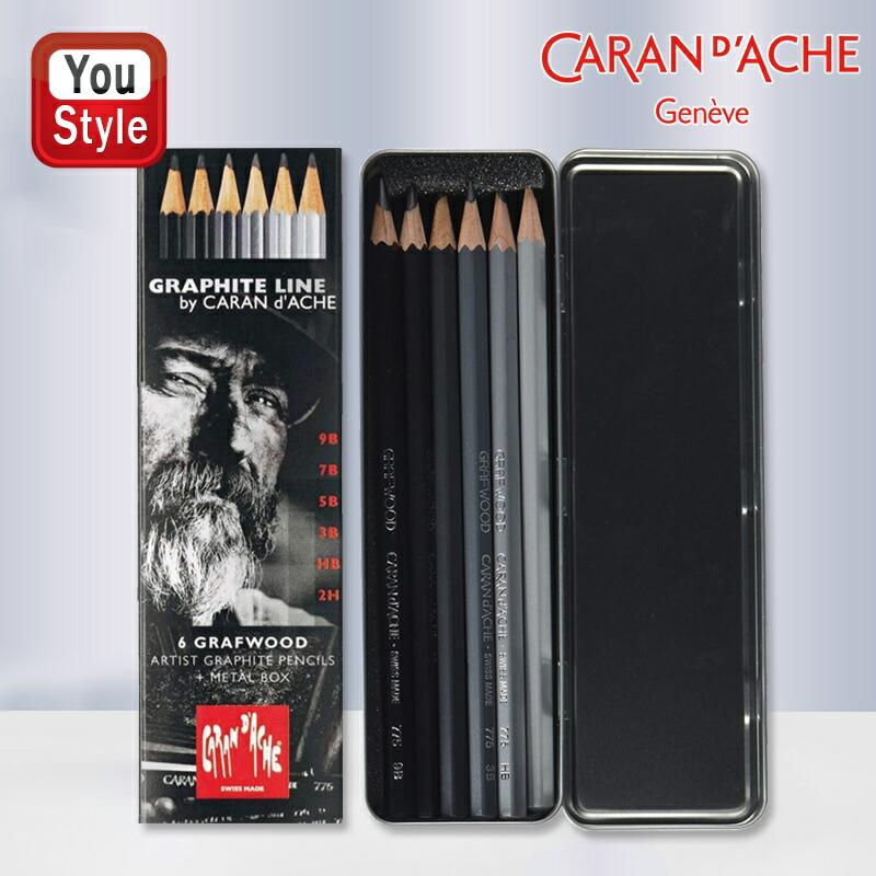 CARAN d'ACHE（カランダッシュ） グラフウッド鉛筆 メタルボックス付 6